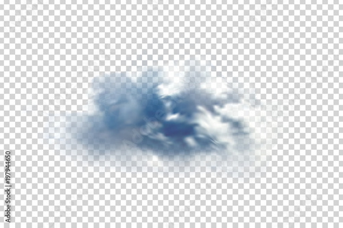 Vector realistic isolated cloud for decoration and covering on the transparent background.