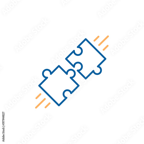 Puzzle solution icon. Problem solving concept. Vector trendy thin line icon illustration design
