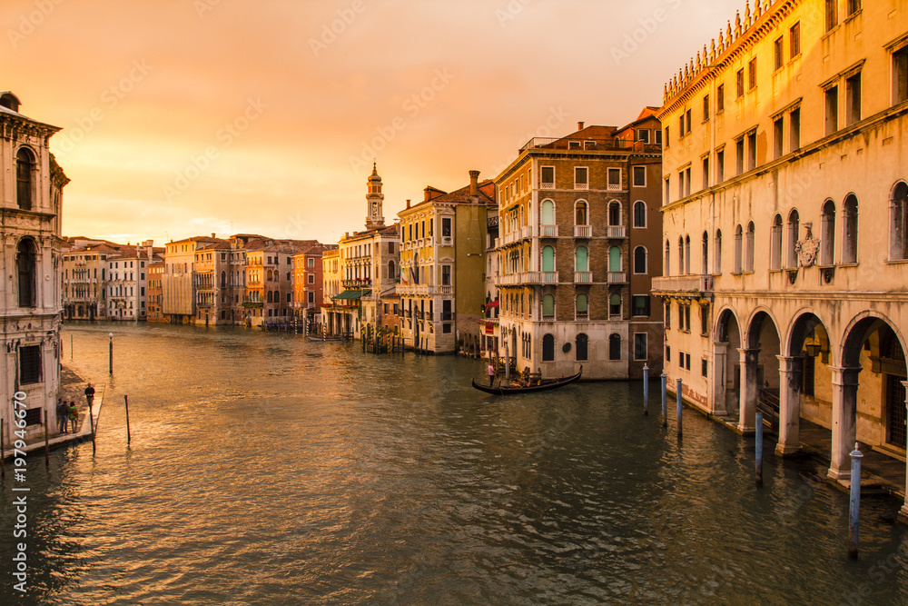 Sunset from Rialto Bridge, Venice, Italy