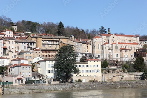 View of the city of Trevoux in France