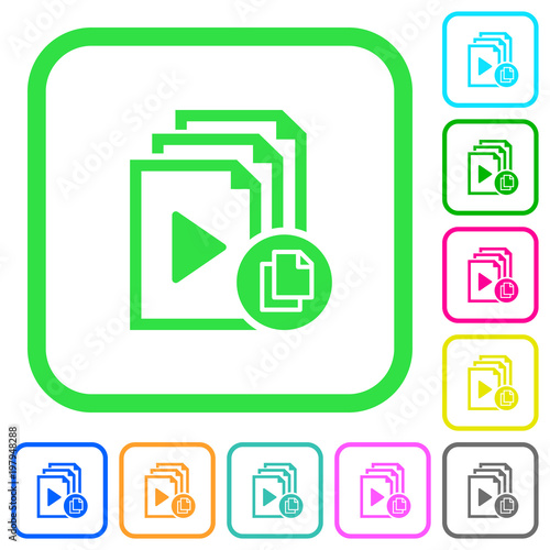 Copy playlist vivid colored flat icons