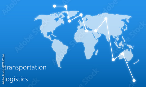 Flat vector illustration Map for logistics deliveries and cargo transportation