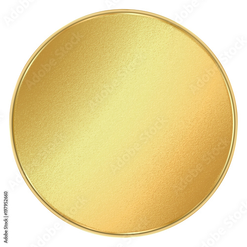 vector shiny round blank template for coins, medals, buttons, gold labels