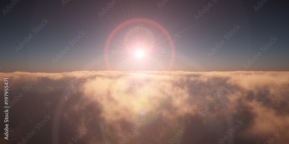 Fototapeta premium ocean sunset above clouds