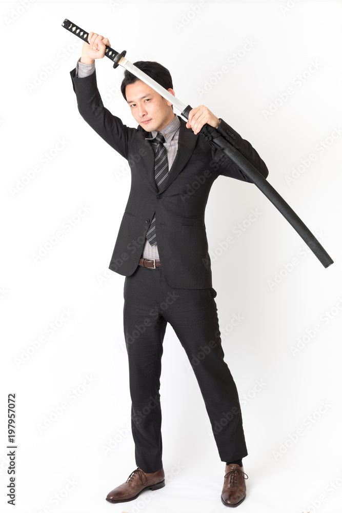 Obraz premium サラリーマン 日本刀