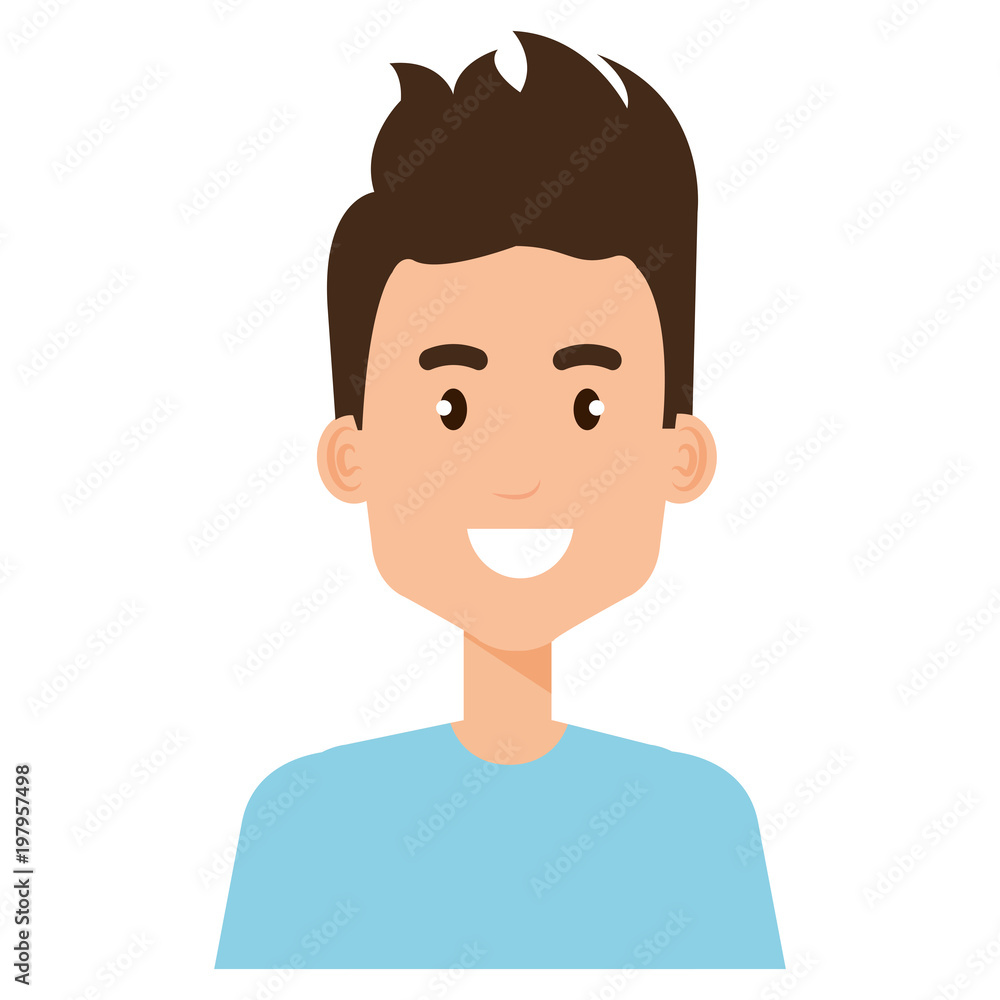 young man avatar character vector illustration design