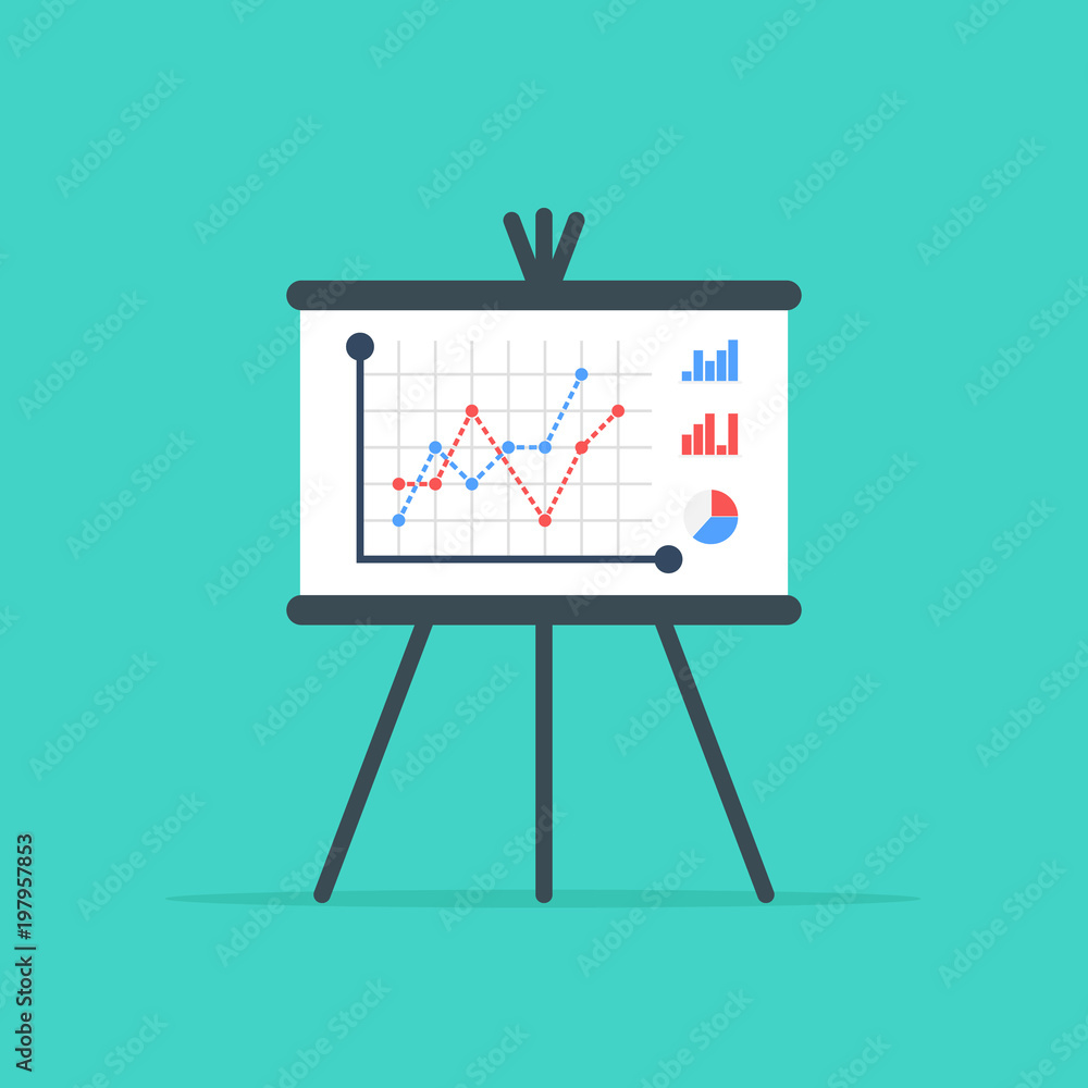 Set Of Flip Charts With Various Data Stock Illustration - Download