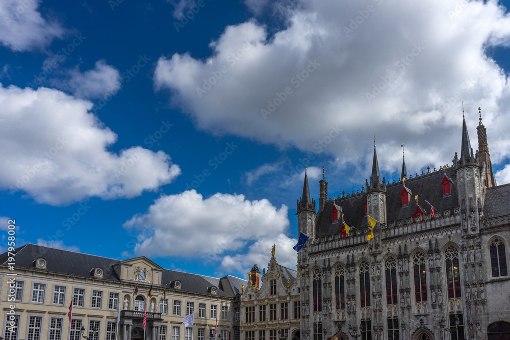 the town hall in the markt Square in Bruges, Belgium