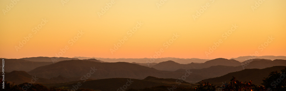 mountains shades on sunset 