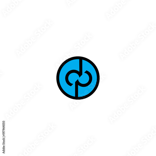 letter dp in a circle logo vector