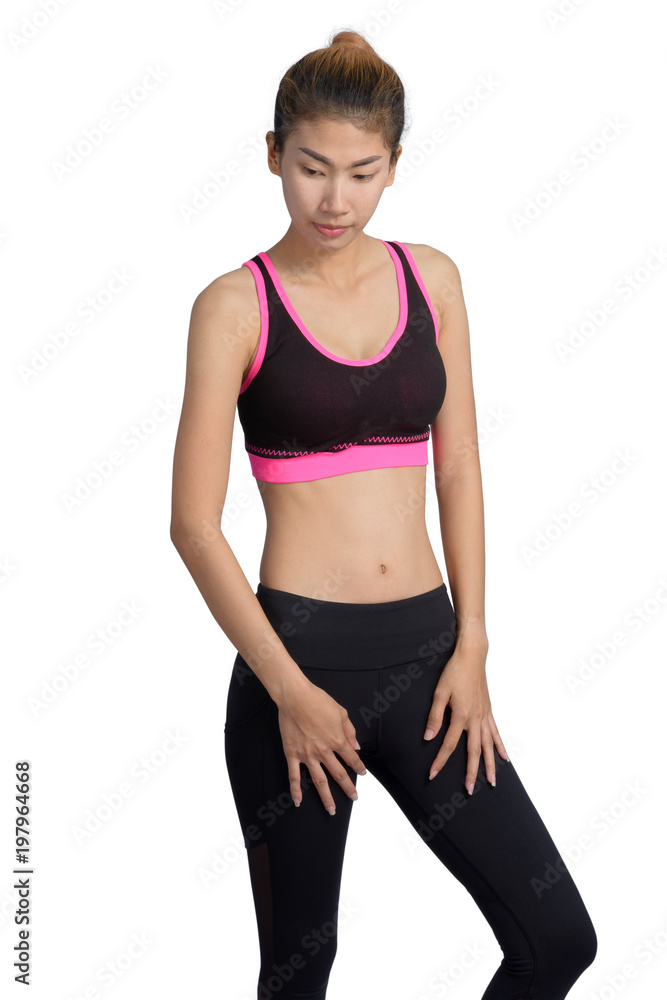Growth portrait of fitness woman in sportswear. Growth portrait of fitness woman in sportswear.