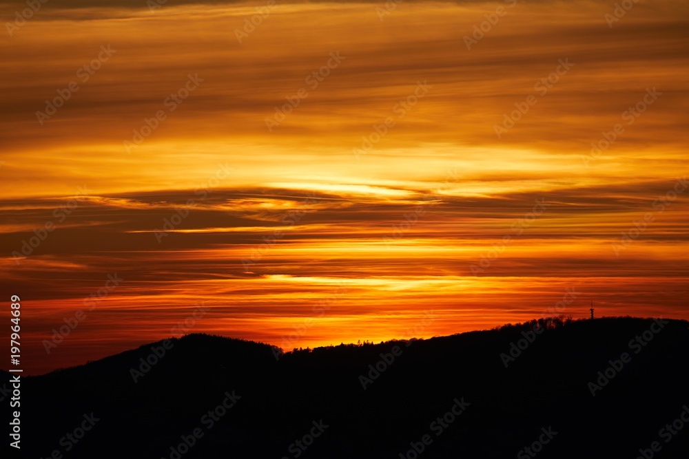 Fototapeta premium Sunset Hilly Landscape