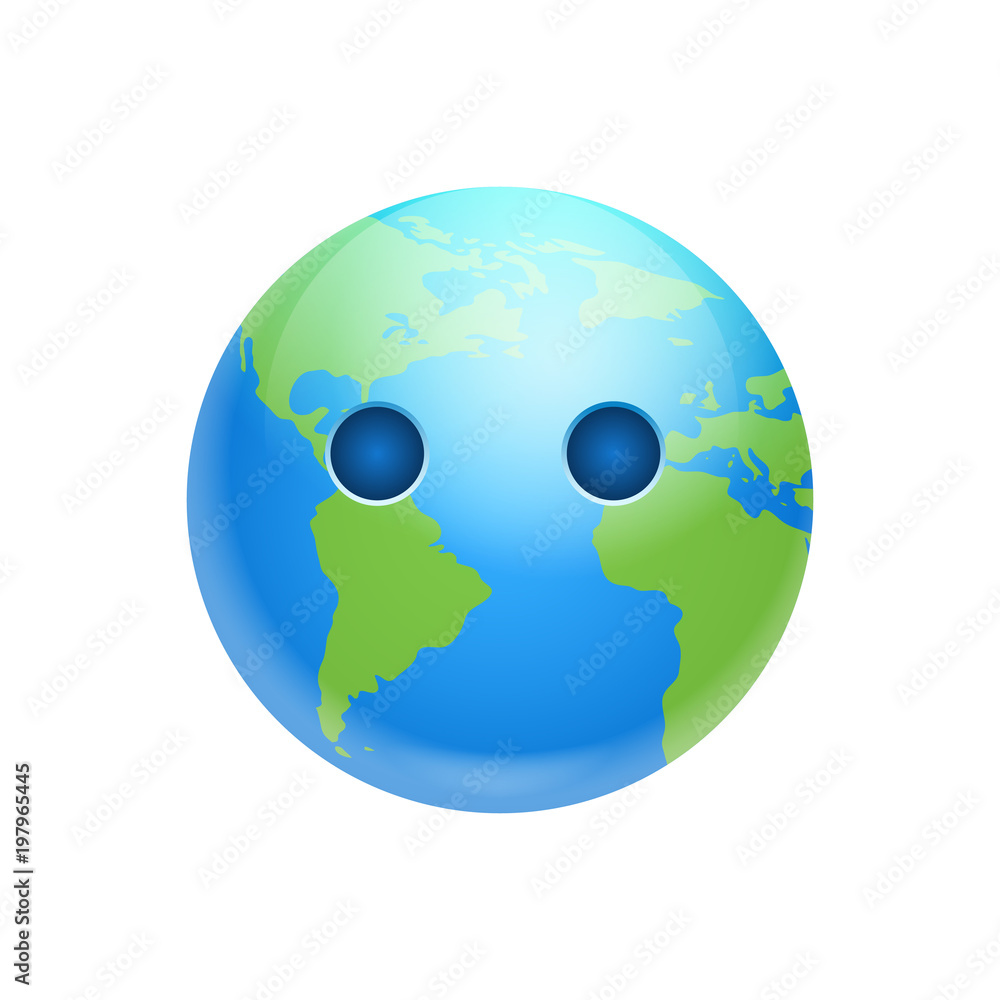 Cartoon Earth Face Shocked Silent Emotion Icon Funny Planet Depressed Expression Isolated Flat Vector Illustration Cartoon Earth Face Shocked Silent Emotion Icon Funny Planet Depressed Expression Isolated Flat Vector Illustration