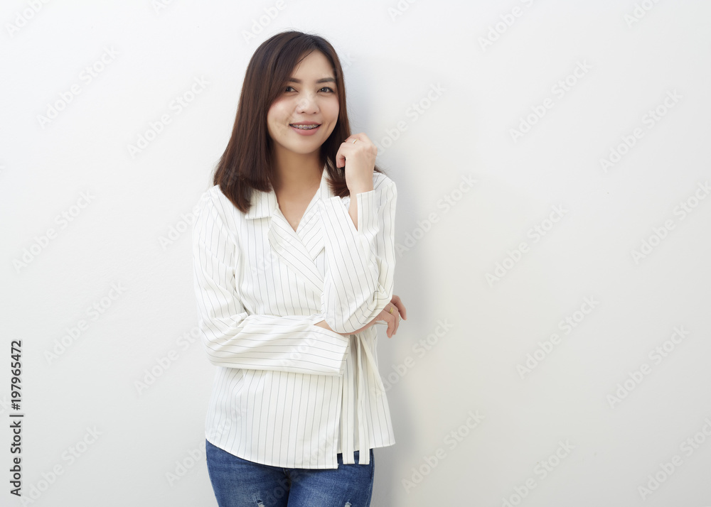 Happy teenage woman face beauty short Happy teenage woman face beauty short