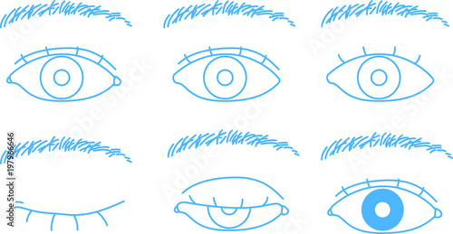 Eyes and eyebrows set