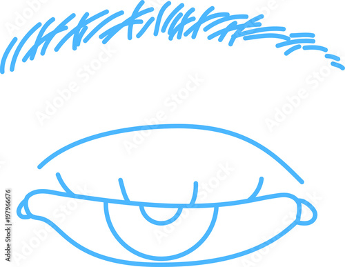 Half closed Eyes and eyebrows