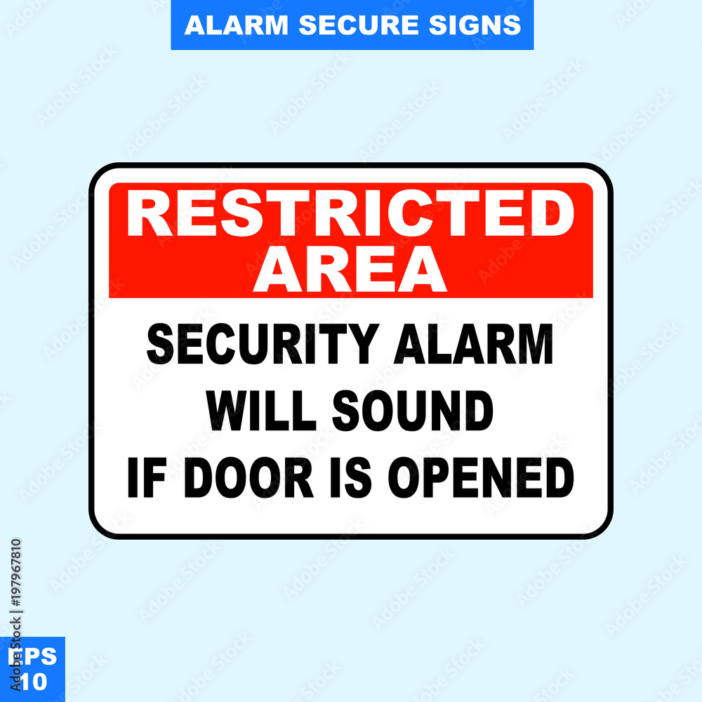 Emergency alarm and security alert signs in vector style version, easy to use and print