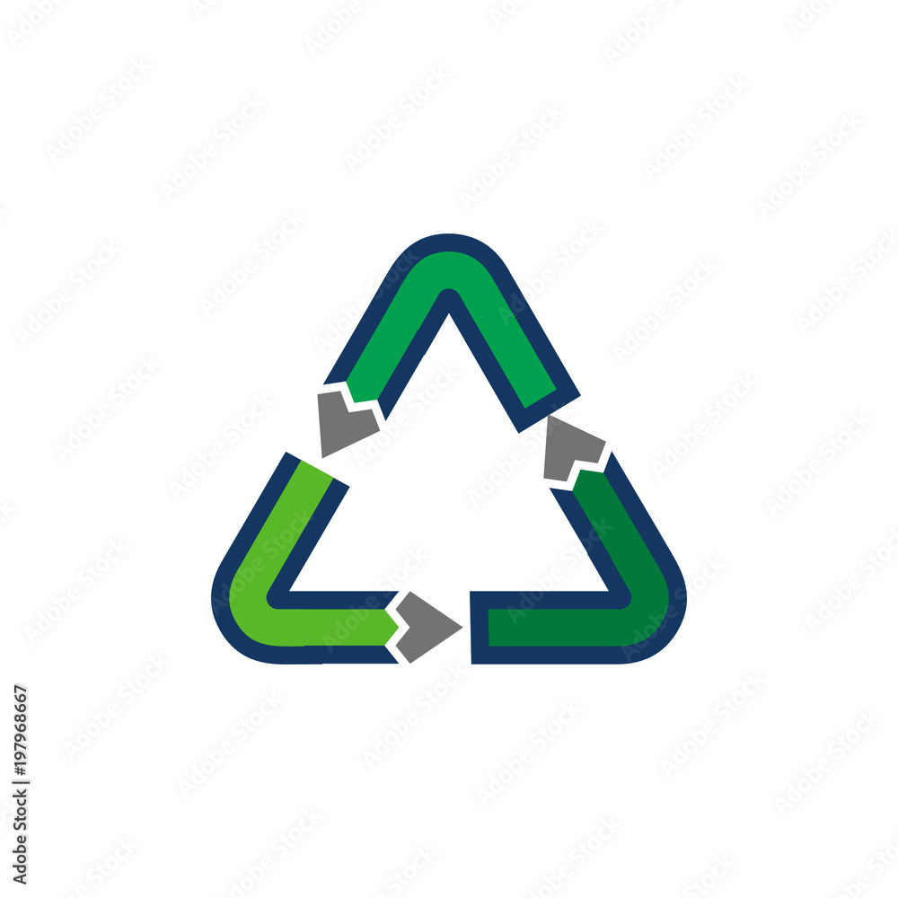 Obraz premium Recycle Pencil Logo Icon Design