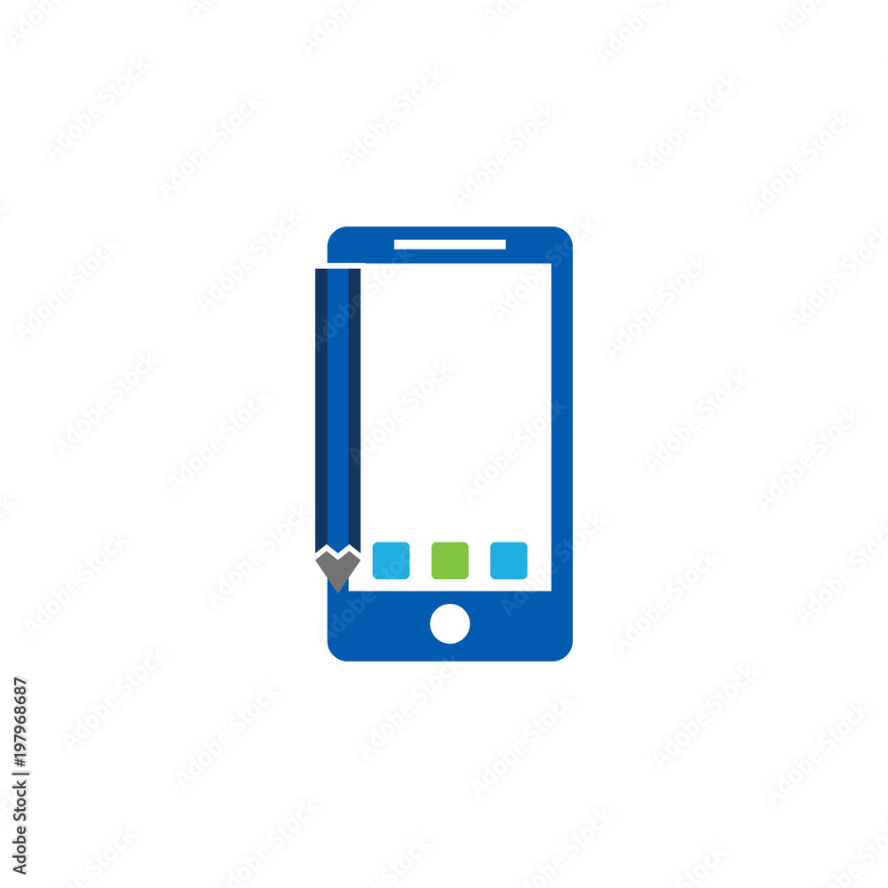 Mobile Pencil Logo Icon Design Mobile Pencil Logo Icon Design