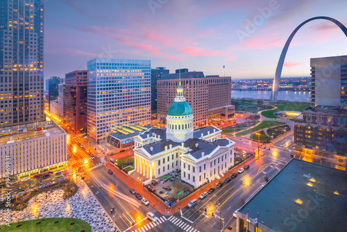 St. Louis downtown skyline at twilight photo