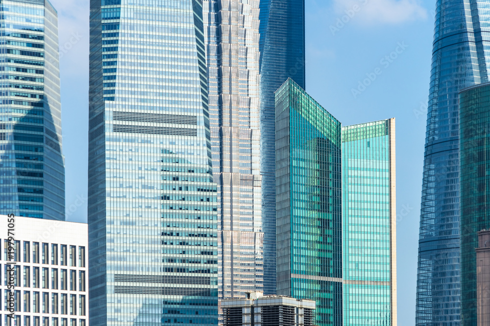 Naklejka premium financial district of shanghai, china