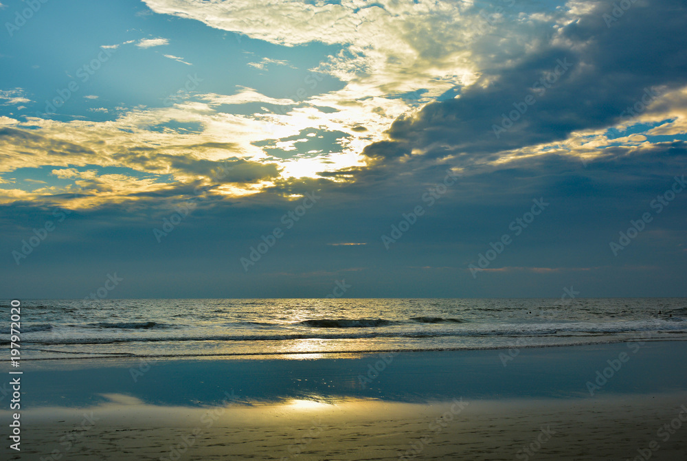 Beautiful sunset on Arambol beach in North Goa.India