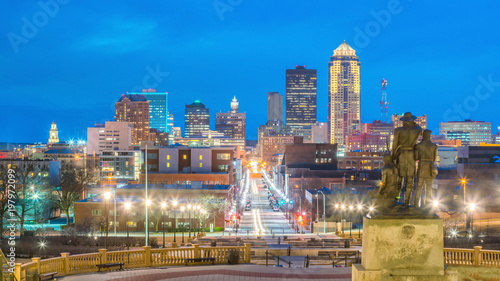 Foto Des Moines Iowa skyline in USA