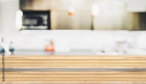 Empty Step Wood Table Top Food Stand With Blur House Kitchen Background Bokeh Light Mock Up For Product Display Or Montage Of Design Banner For Advertise On Online Media Stock Photo Adobe Stock