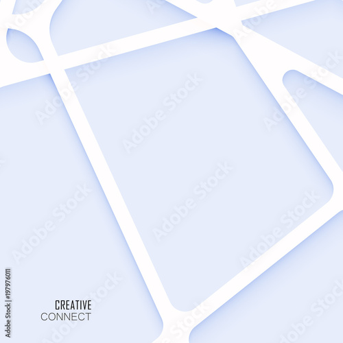 Abstract geometric composition with polygons lines and shadow