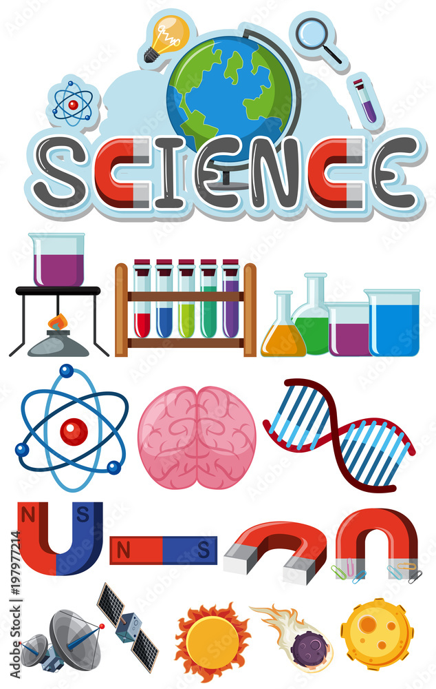 Fototapeta premium Science icons on white background