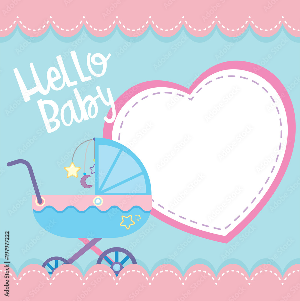 Border template with baby stroller