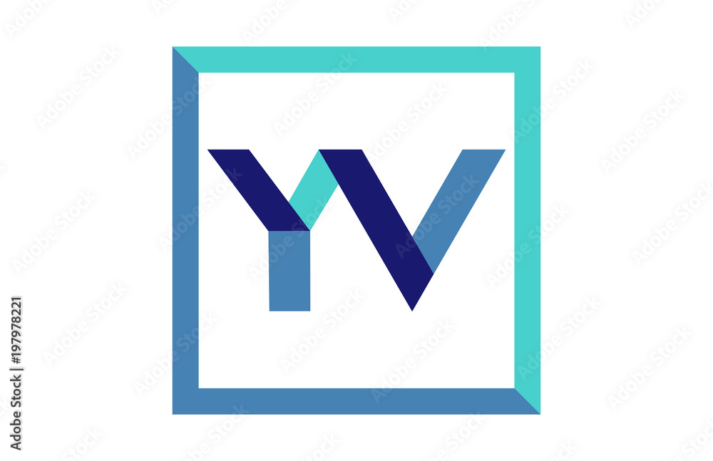 YV Square Ribbon Letter Logo YV Square Ribbon Letter Logo