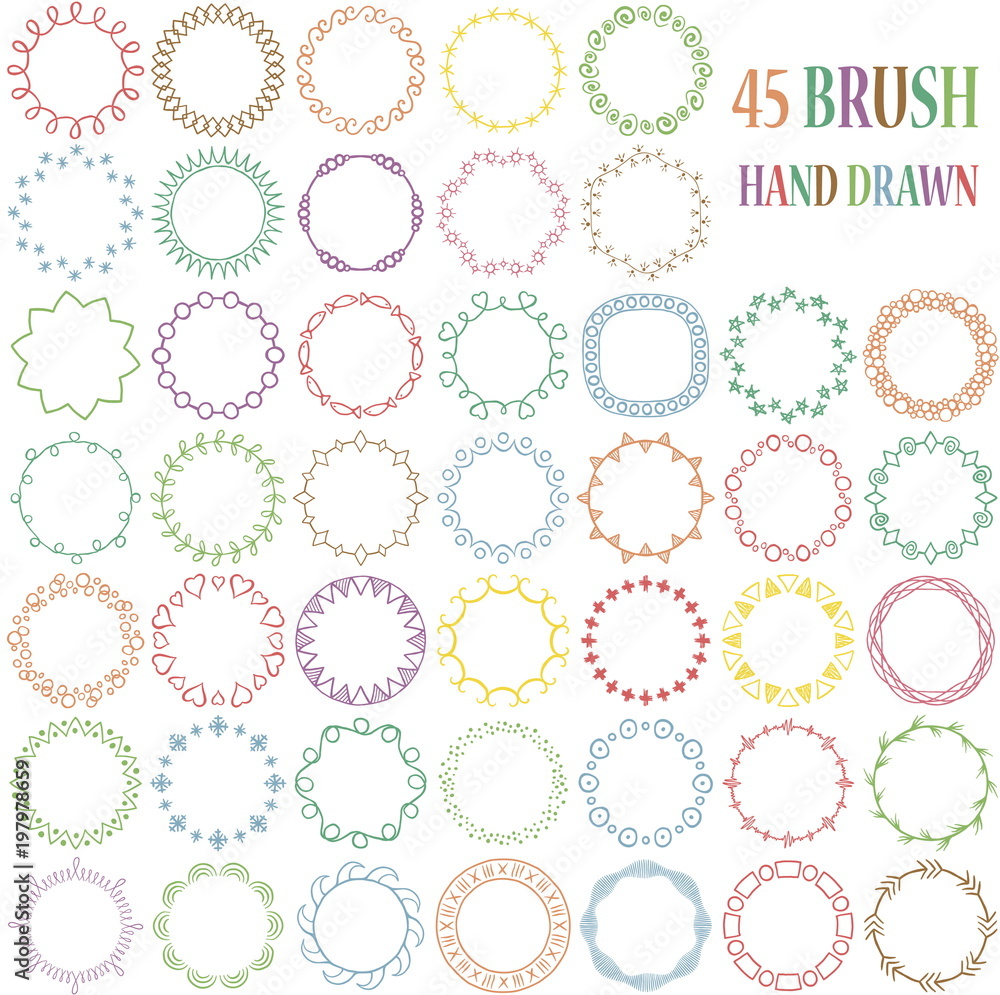 Hand drawn decorative brushes