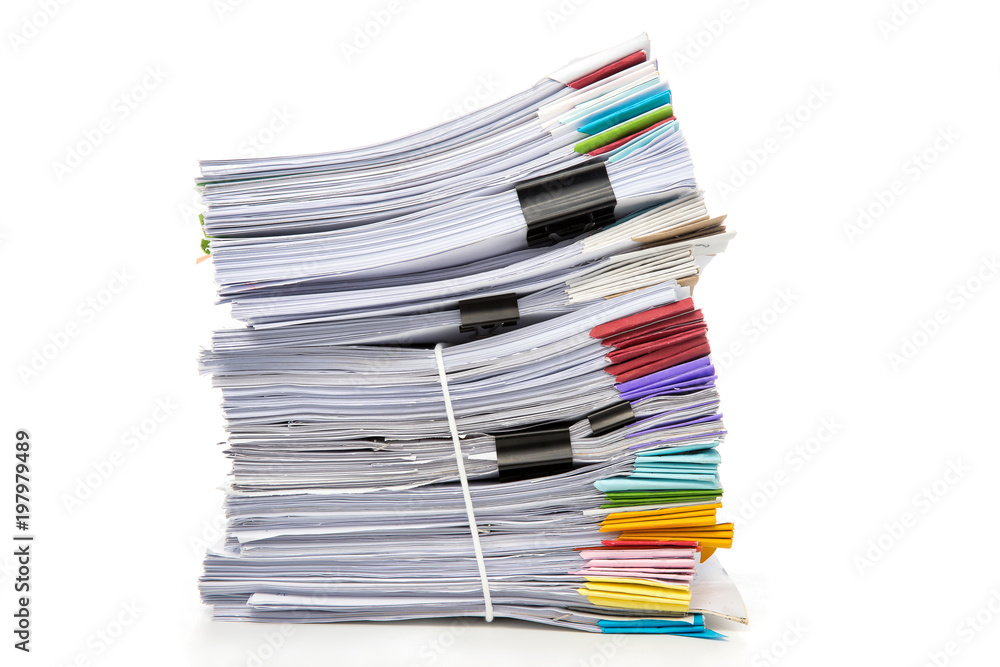 Stack of Documents isolated on white background. Documents pile. Stack of Documents isolated on white background. Documents pile.