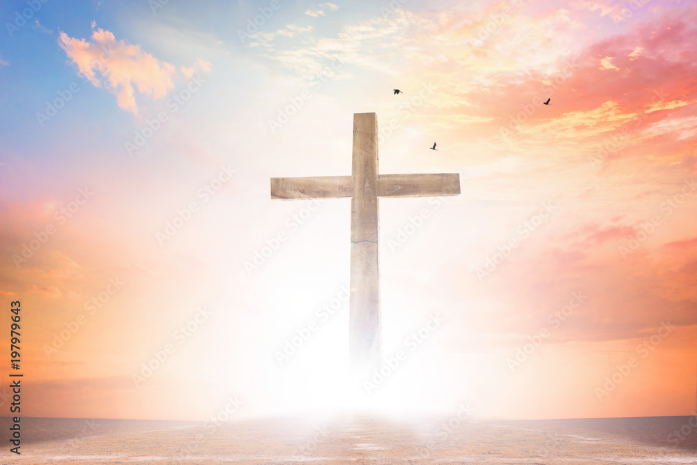 Good Friday concept: illustration of Jesus Christ crucifixion on Good Friday