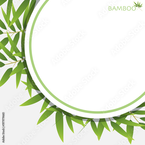Border template with bamboo leaves
