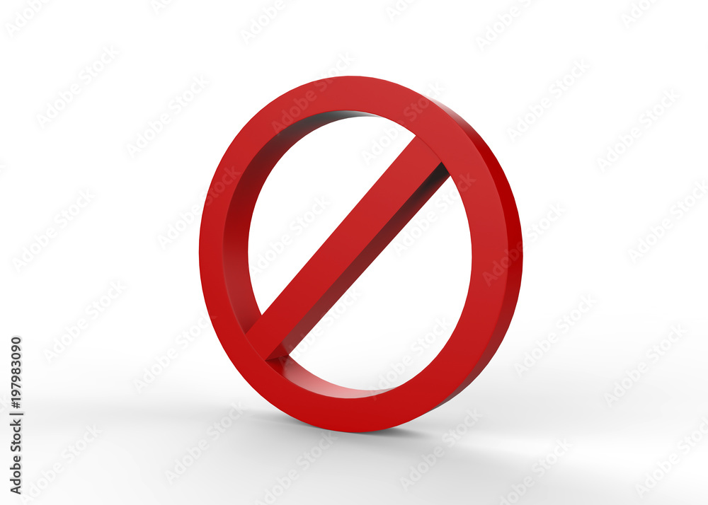 Warning sign on isolated white background, 3d illustration Warning sign on isolated white background, 3d illustration