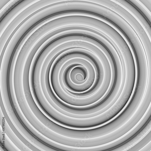 White twisted spiral shape abstract 3D render