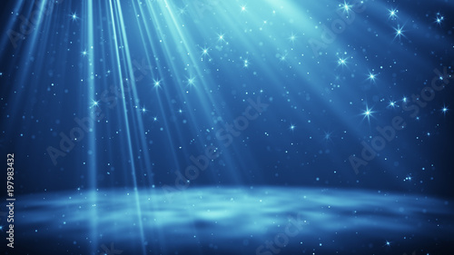 Blue particles and stars fl...