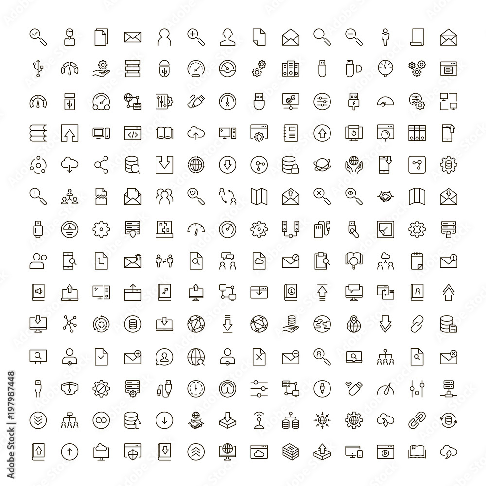 Data exchange icon set Data exchange icon set