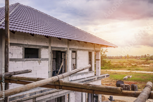 Wallpaper Mural construction residential new house in progress at building site Torontodigital.ca