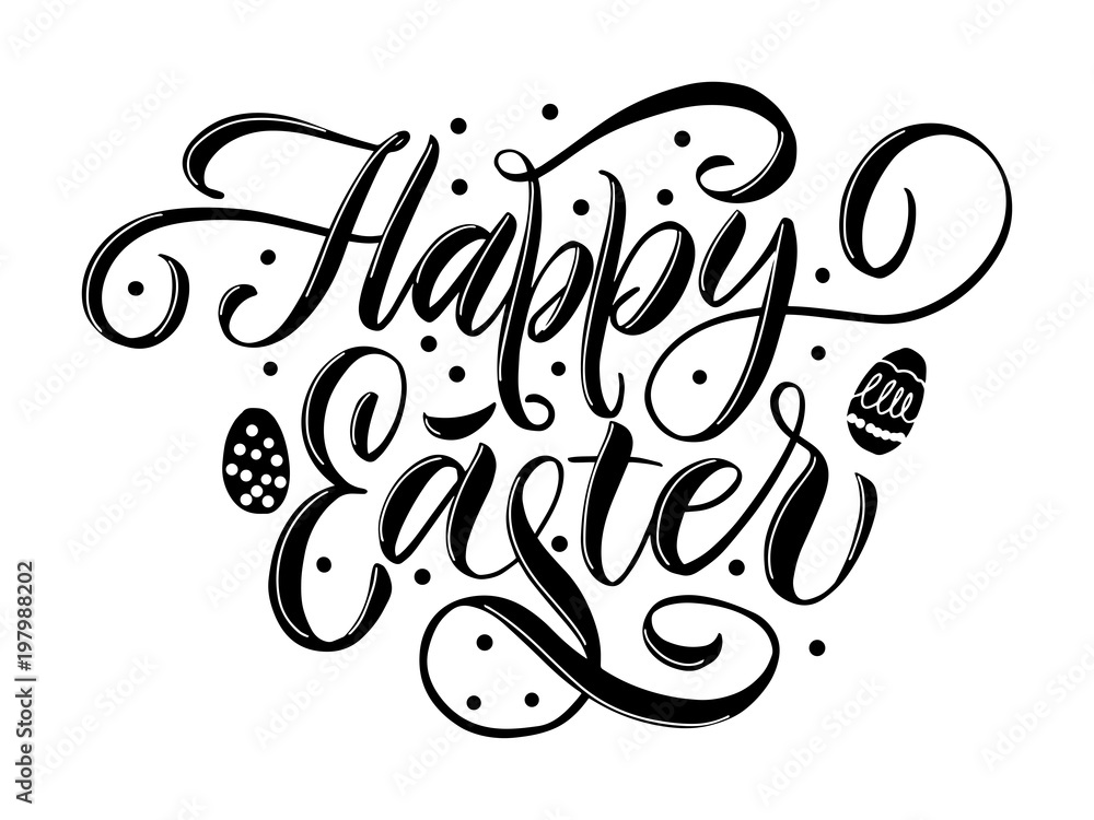 Happy easter lettering modern calligraphy style, hand written. Happy easter lettering modern calligraphy style, hand written.