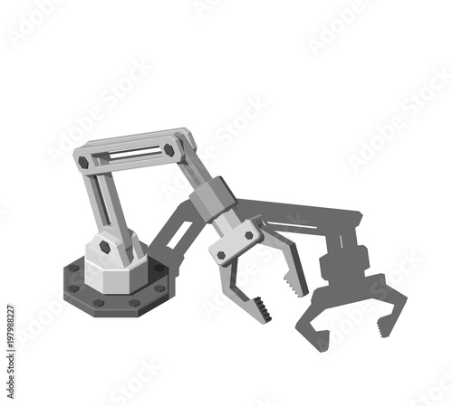Robotic arm. Isolated on wh...