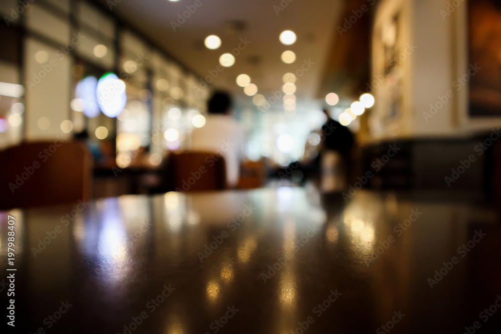 Restaurant cafe or coffee shop interior with people abstract defocused blur background