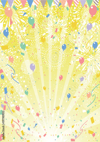 花火　紙吹雪　ガーランド　バルーン