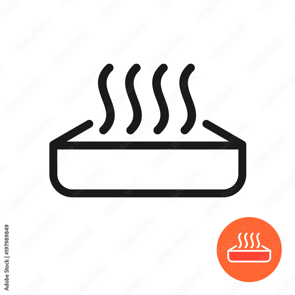 Warm up food icon. Heating symbol with container. Warm up food icon. Heating symbol with container.