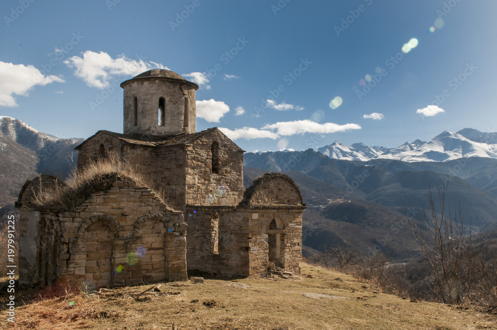 Senty Church in the Caucasus mountains