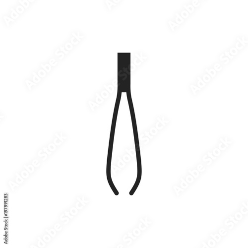 Tweezers silhouette icon. Hair removal method. Tweezing.