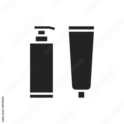 Cream gel lotion silhouette icon. Cosmetics jar. Beauty product.