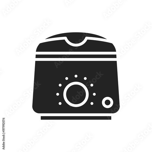 Wax heater warmer silhouette icon. Paraffin beauty. Hair removal method. Waxing.